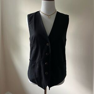 GLASSONS black linen vest. Size medium.
